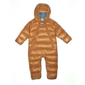 PATAGONIA, Orange Hi-Loft Down Sweater Hoodie - Infants' Size 6-12m